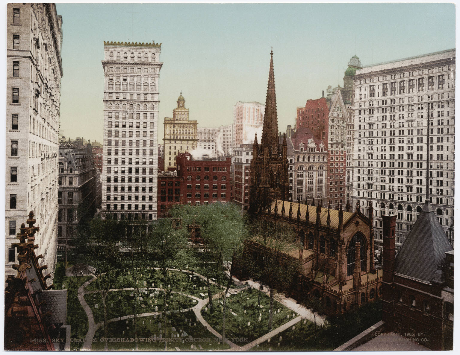 Trinity Church and grounds, image circa 1900's by the Detroit Photographic Company