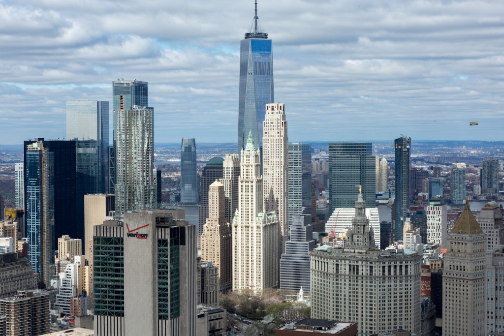 Woolworth Building and 30 Park Place, from One Manhattan Square, image by Andrew Campbell Nelson