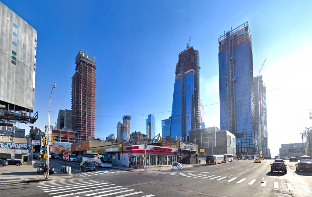 450 Eleventh Avenue with Hudson Yards, via Google Maps