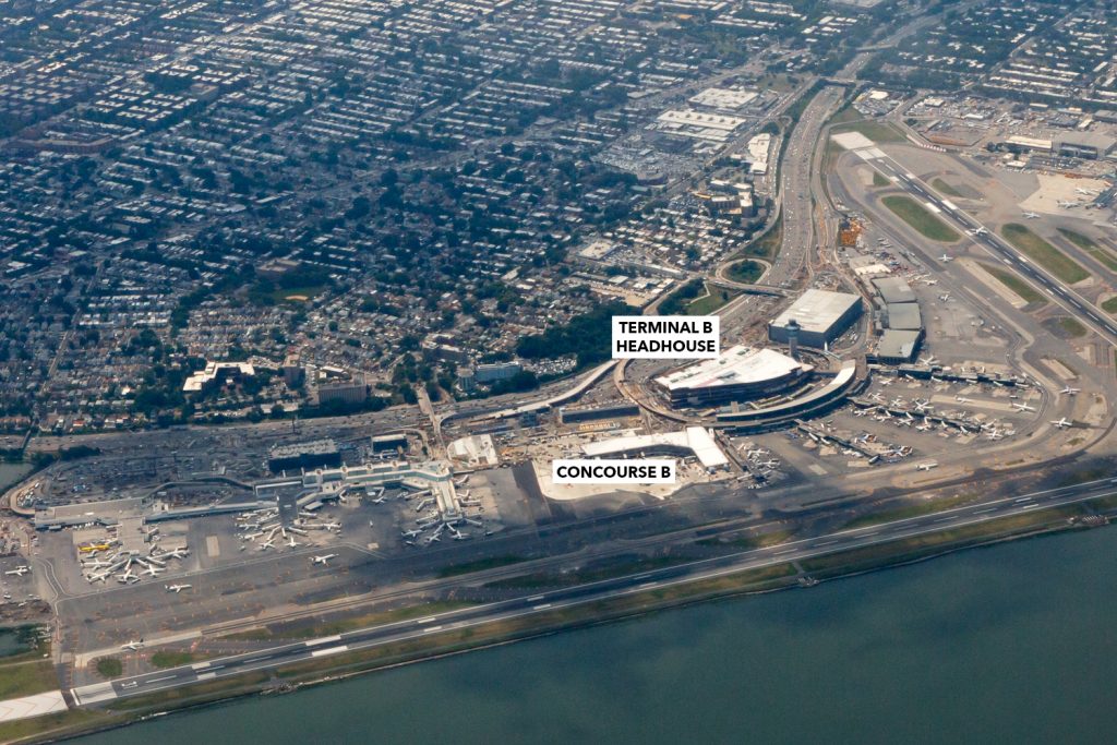 Closeup of construction progress in LaGuardia from the sky, taken July 12th, image by Andrew Campbell Nelson