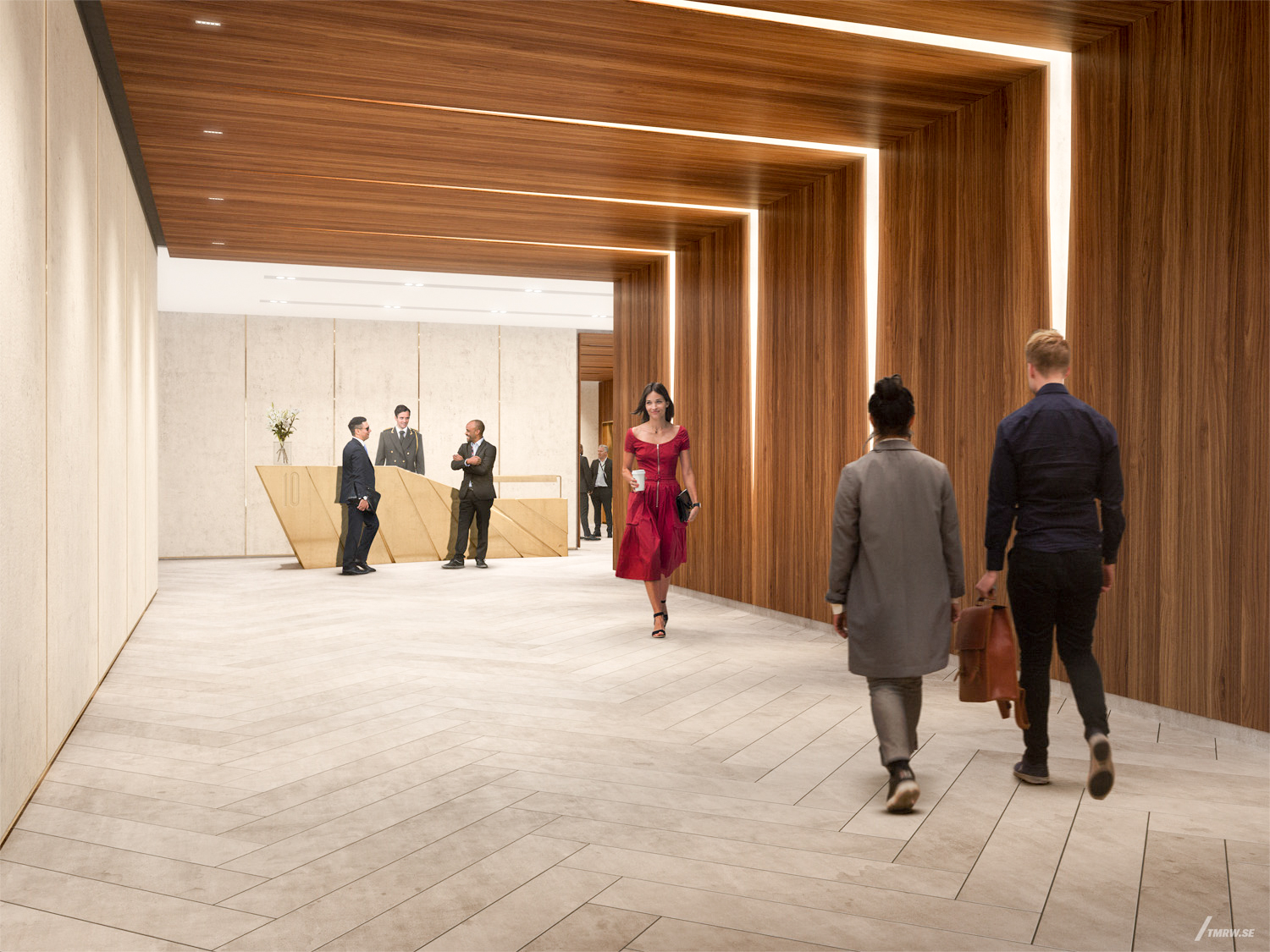 Lobby hallway at 10 Grand Central, design by Studio Architecture