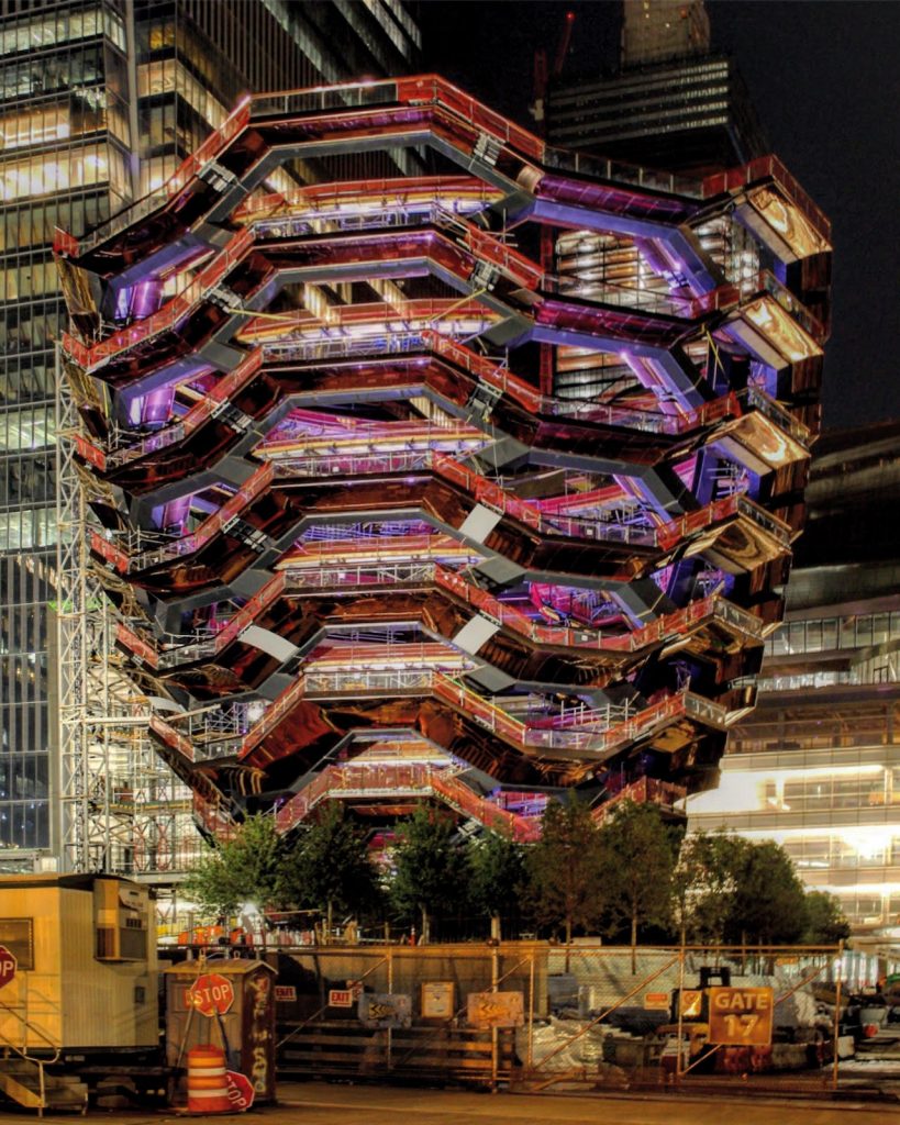 Thomas Heatherwick's "Vessel" Lights Up as Testing Begins, Hudson Yards