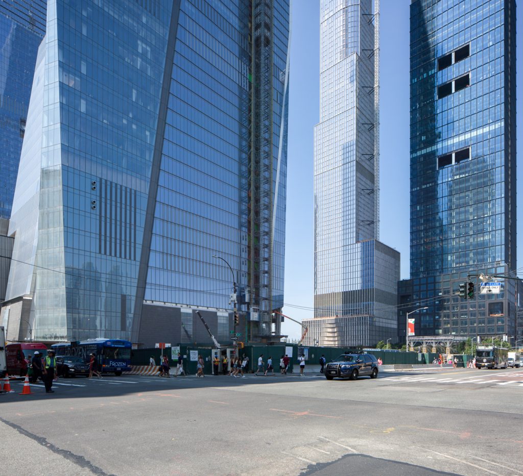 50 Hudson Yards lot with 30, 35, and 55 Hudson Yards in view, image by Andrew Campbell Nelson