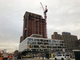 Topped-out construction at 180 Broome Street - Delancey Street Associates