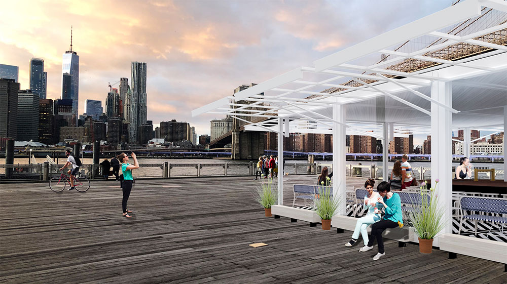Rendering of the new Fulton Ferry Landing Pier venue - Starling Architecture