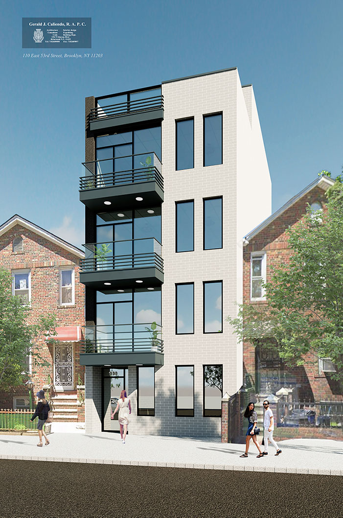 Rendering of 110 East 53rd Street in East Flatbush, Brooklyn -Gerald Caliendo Architect