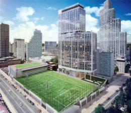 Rendering illustrates new expanded areas of Long Island University's Brooklyn campus - RXR Realty