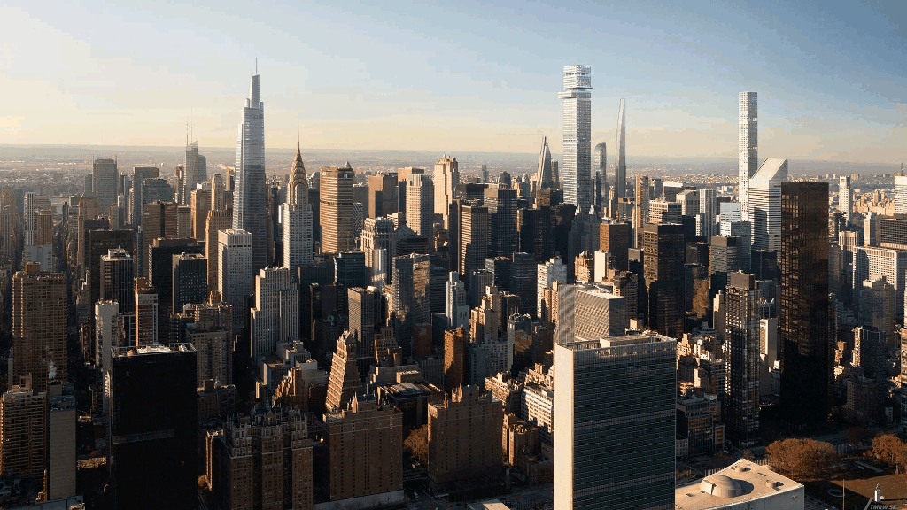Skyline view includes the forthcoming structure at 270 Park Avenue