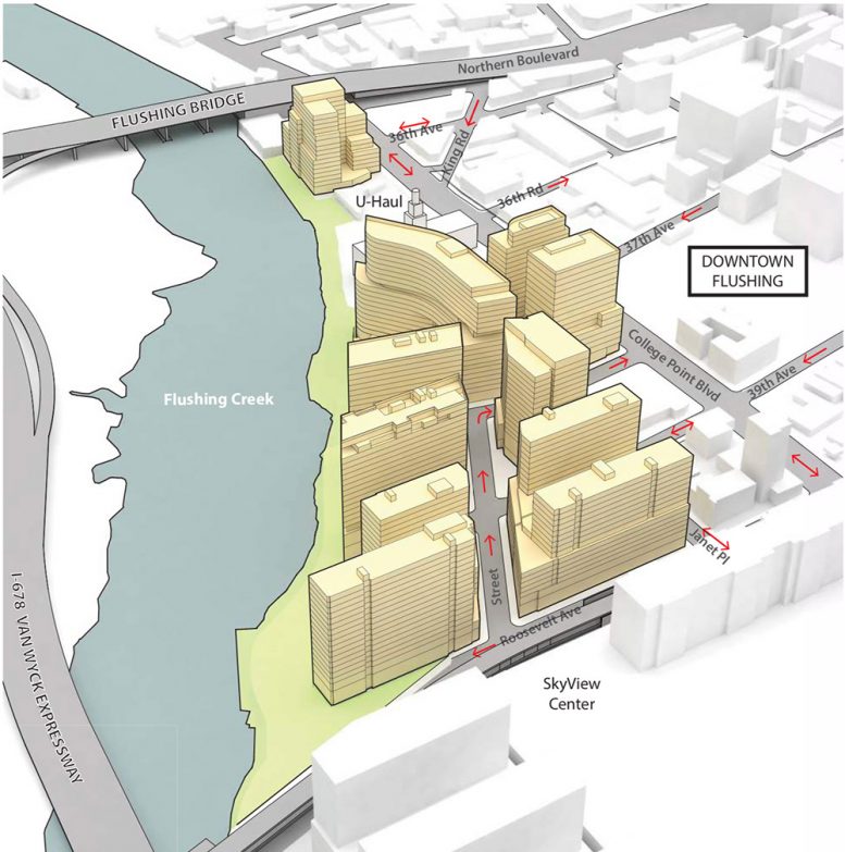 Preliminary Rendring of the Proposed Flushing Waterfront District