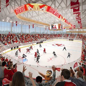 Rendering of Sacred Heart University's new arena