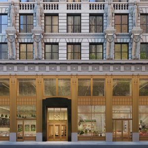 Rendering of refurbished facade at 15 Park Row - Fogarty Finger Architecture