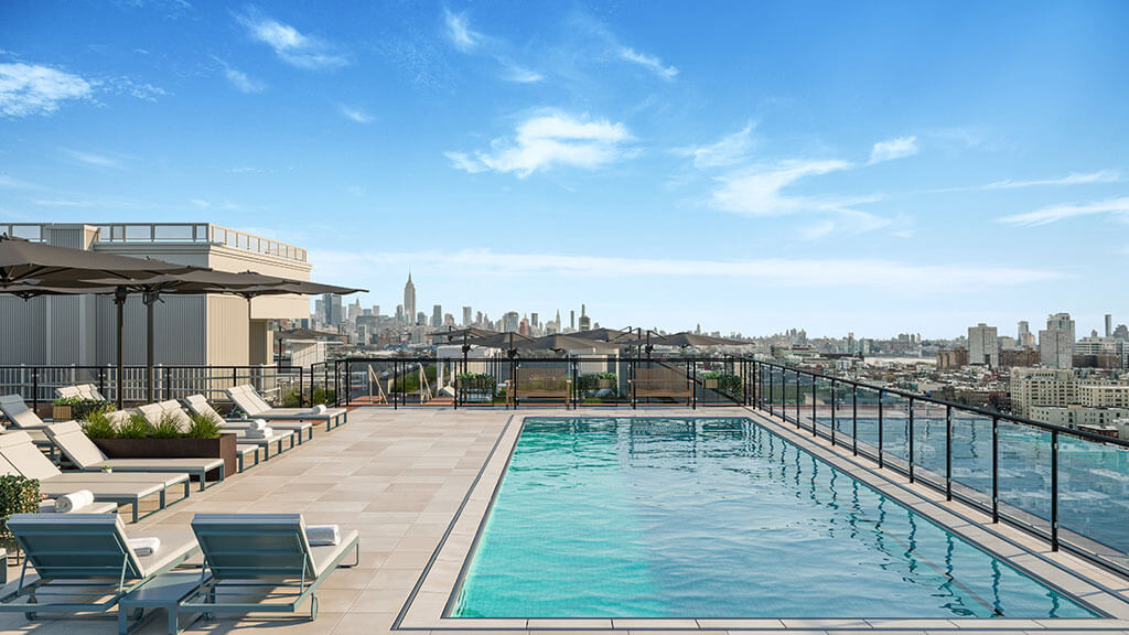 Pool deck at 7 Seventy House - Cahn Communications
