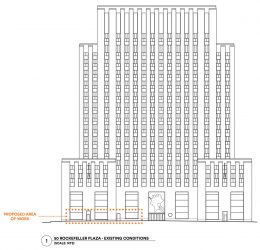 Proposed ground floor retail space at 50 Rockefellar Plaza. (Photo by Gabellini Sheppard Associates)