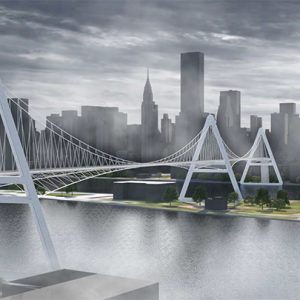 Rendering of Queens Ribbon; view from Queens to Manhattan - T.Y. Lin International