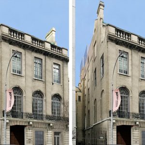 Southern view of proposed (left) and updated design (right) of 3 East 89th Street (Rafael Viñoly Architects)