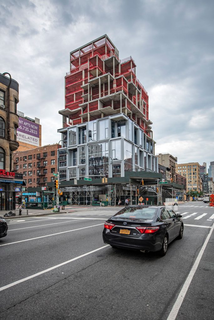 Cubic Façade of ODA's 101 West 14th Street Taking Shape in Chelsea New York YIMBY