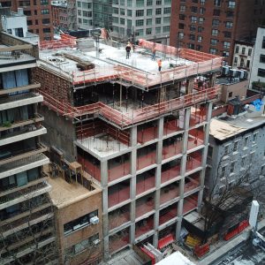 Construction progress at 249 East 50th Street