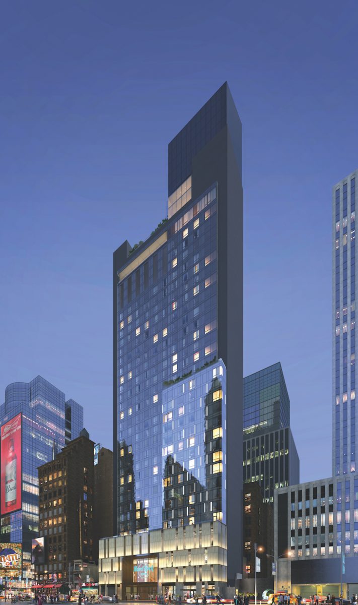 Hard Rock Hotel S Glass Facade Closes In On Final Levels At 159 West 48th Street In Times Square New York Yimby