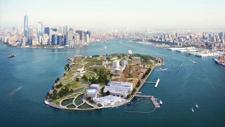 Aerial view of Governor's Island with proposed developments - WXY architecture + urban design_bloomimages
