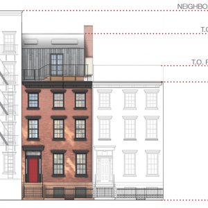 Front elevation (proposed) at 224 West 10th Street - DCP Architecture