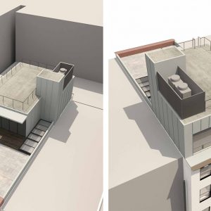 Rendering of rooftop addition at 238 East 15th Street - Architects h2n