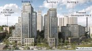 Rendering of the River North Development, Development Site 2 sold by Compass shown far right' - FXCollaborative