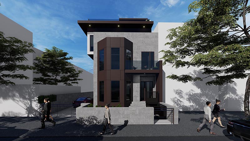 Rendering of Shato Residence at 28-50 47th Street - Node Architecture, Engineering, Consulting P.C