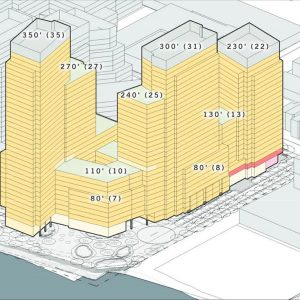 Preliminary rendering of Halletts North - Studio V Architecture