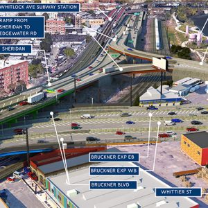 Aerial view (looking North) of the Hunts Point Access Improvement Project - NYS Department of Transportation