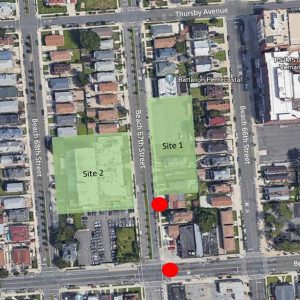 Site map illustrates Development Sites 1 and 2 - THINK Architecture & Design