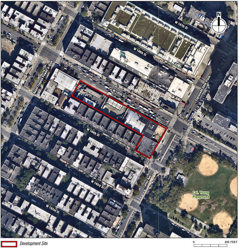 Site map of proposed One45 development in West Harlem - SHoP Architects