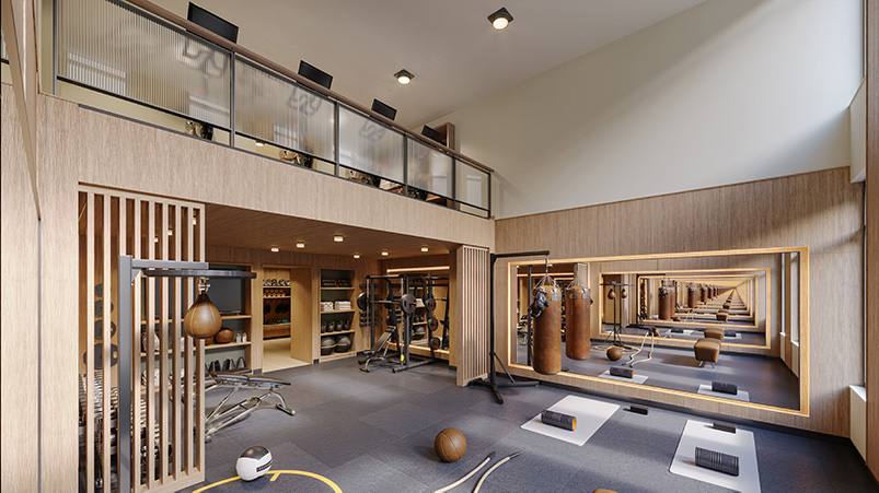 Fitness center at One Boerum Place - Williams New York; SLCE Architects