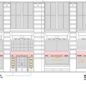 Rendering of proposed awnings at 80 Spring Street - Richard H. Lewis Architect