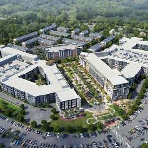 Aerial rendering of the 25-acre West Windsor Princeton Junction community - AvalonBay Communities