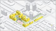 Massing diagram illustrates Stevens Commons with expanded buildings - WXY Architecture