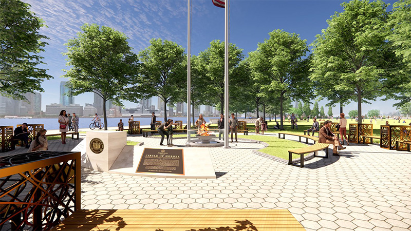 Rendering of ‘Circle of Heroes’ Essential Workers Monument and plaza - Courtesy of Governor Andrew Cuomo’s office