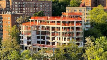 Topped-out view of ‘The Henry’ at 2395 Palisade Avenue - Courtesy of Timber Equities