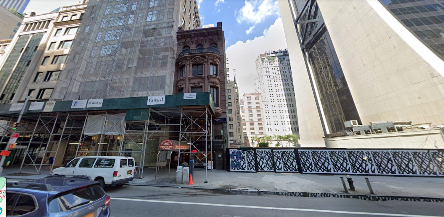 35 West 57th Street in Midtown, Manhattan via Google Maps