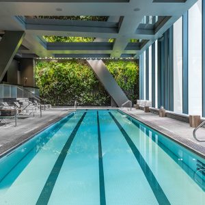 Indoor pool at 53W53 - Photo by Evan Joseph