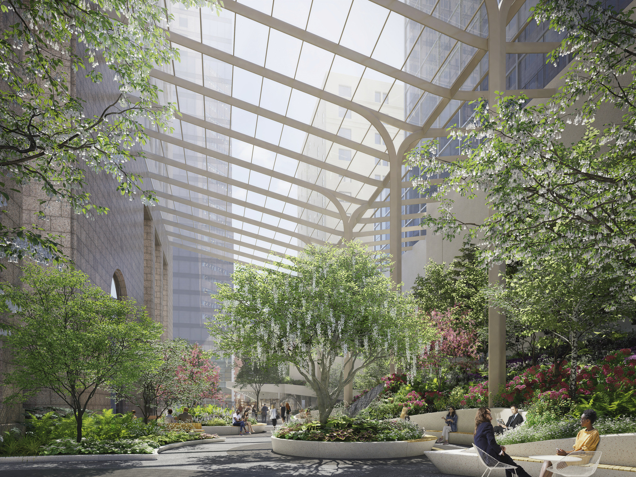 Construction on 550 Madison Avenue’s Garden Space Moves Along in Midtown East, Manhattan