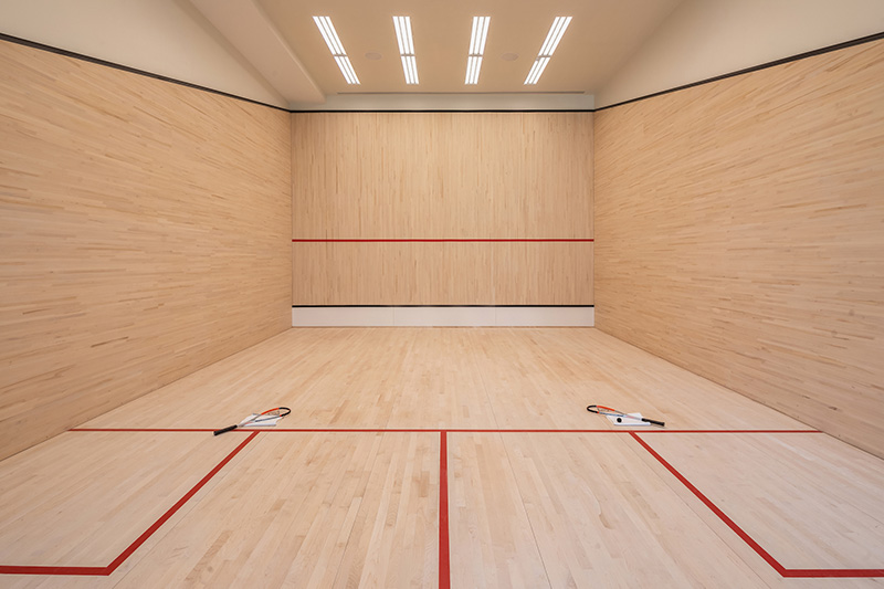 Indoor racketball court at 53W53 - Photo by Evan Joseph