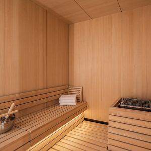 Sauna at 53W53 - Photo by Evan Joseph