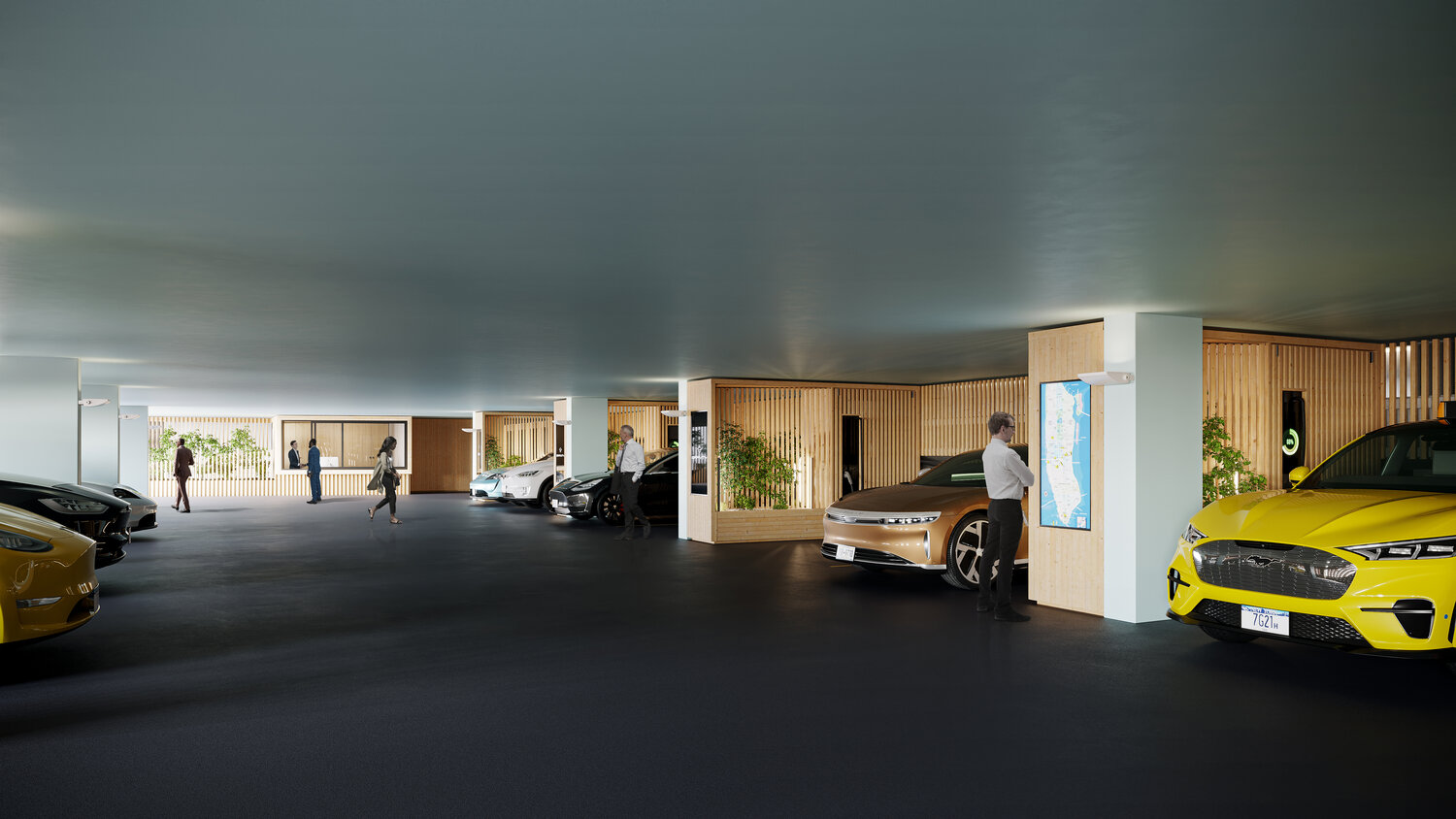 Rendering of Midtown Plaza's Gravity Charging Center in use - Photo Courtesy of Gravity