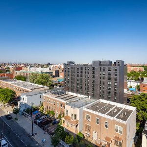 Aerial view of rear elevation at 1490 Southern Blvd.