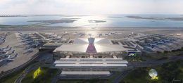 Aerial rendering of The New Terminal One at JFK International Airport