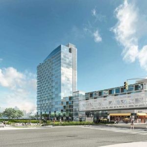 Rendering of 615 River Road and a new public skybridge - Courtesy of FXCollaborative