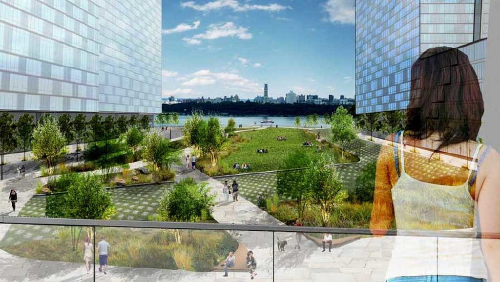 Rendering of 615 River Road's waterfront park - Courtesy of FX Collaborative