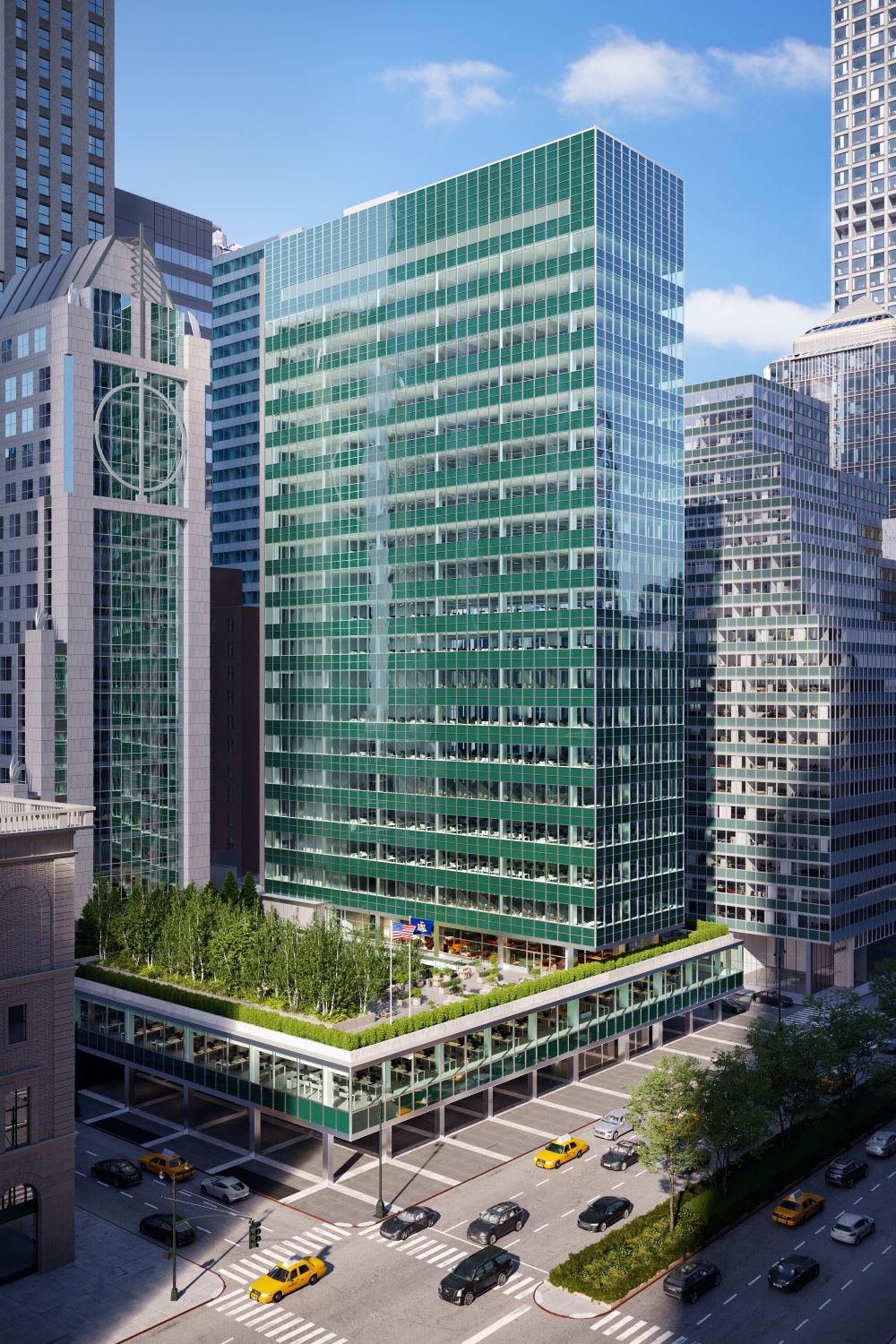 Rendering of the new Lever House terrace, amenity deck and office volume - Courtesy of Brookfield Properties