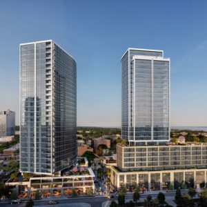 Rendering of One Clinton Park (left) and Two Clinton Park (right) - Courtesy of RXR Realty