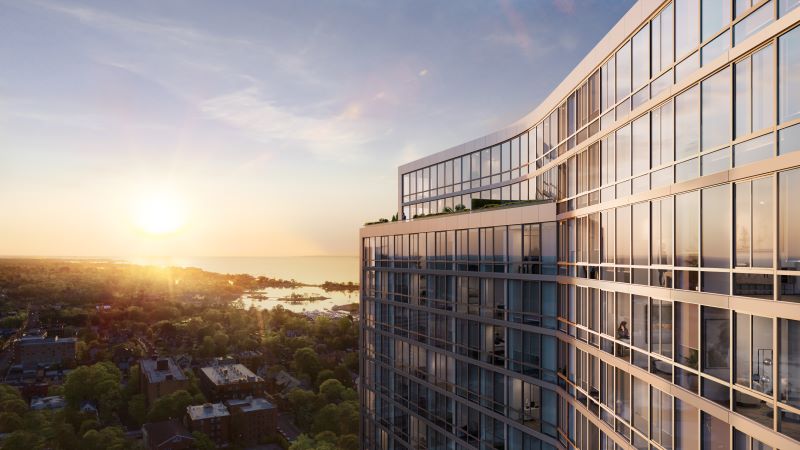 Rendering of One Clinton Park's glass facade - Courtesy of RXR Realty